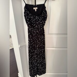 Silence + Noise Black jumpsuit with White Dots